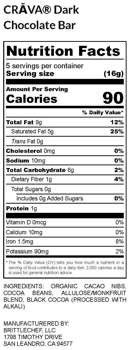 Dark Chocolate 78% Cocoa | Premium Craft Chocolate by CRĀVA™