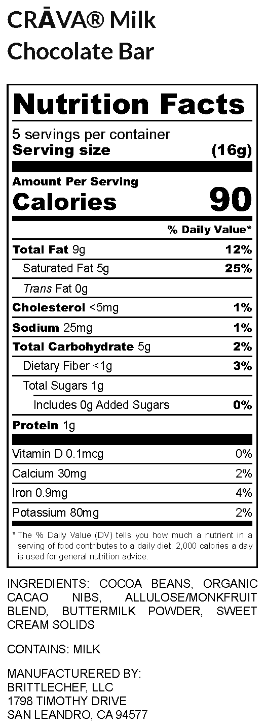 Milk Chocolate | Premium Craft Chocolate by CRĀVA™