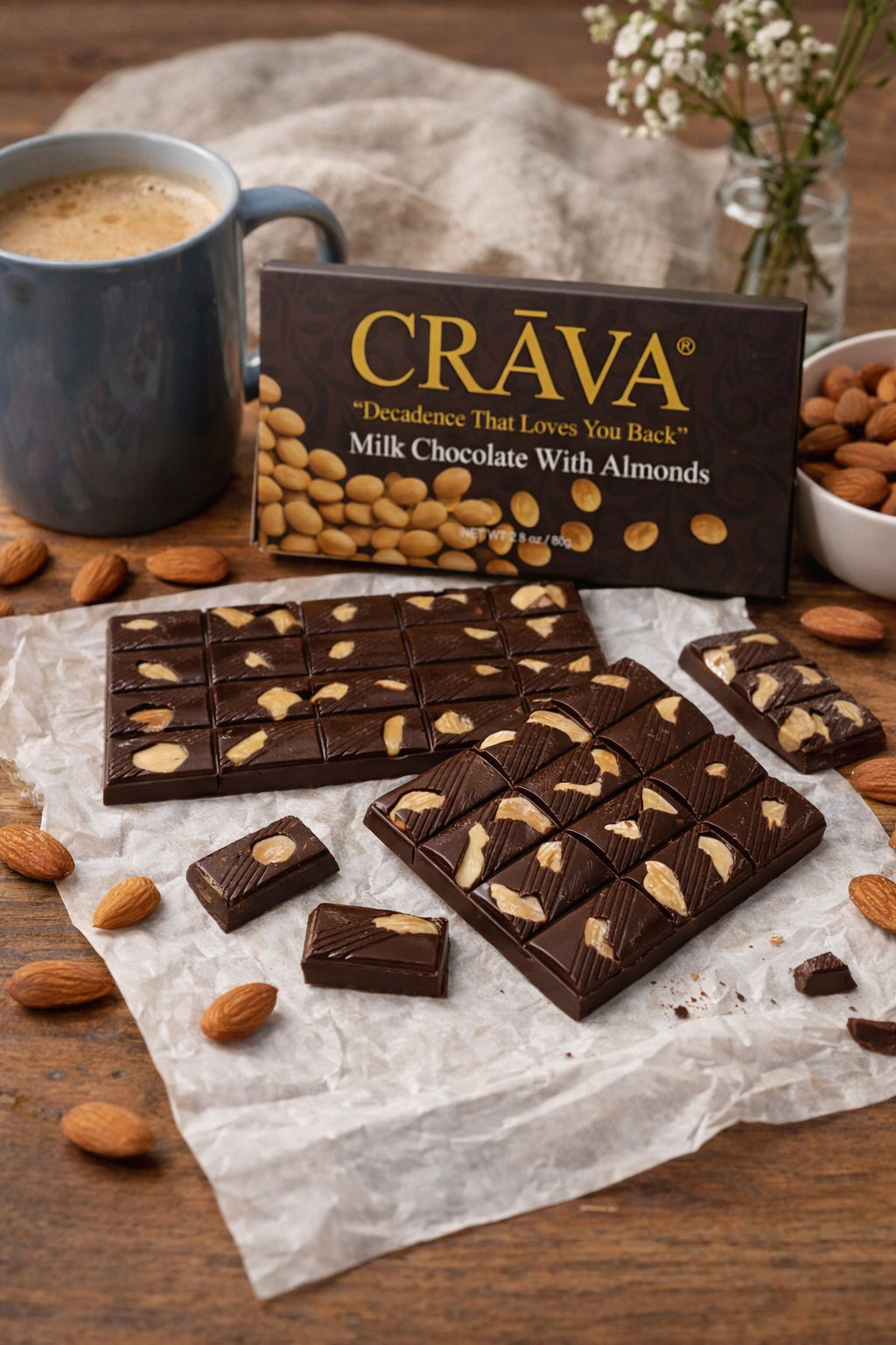 Milk Chocolate with Almonds by CRĀVA™