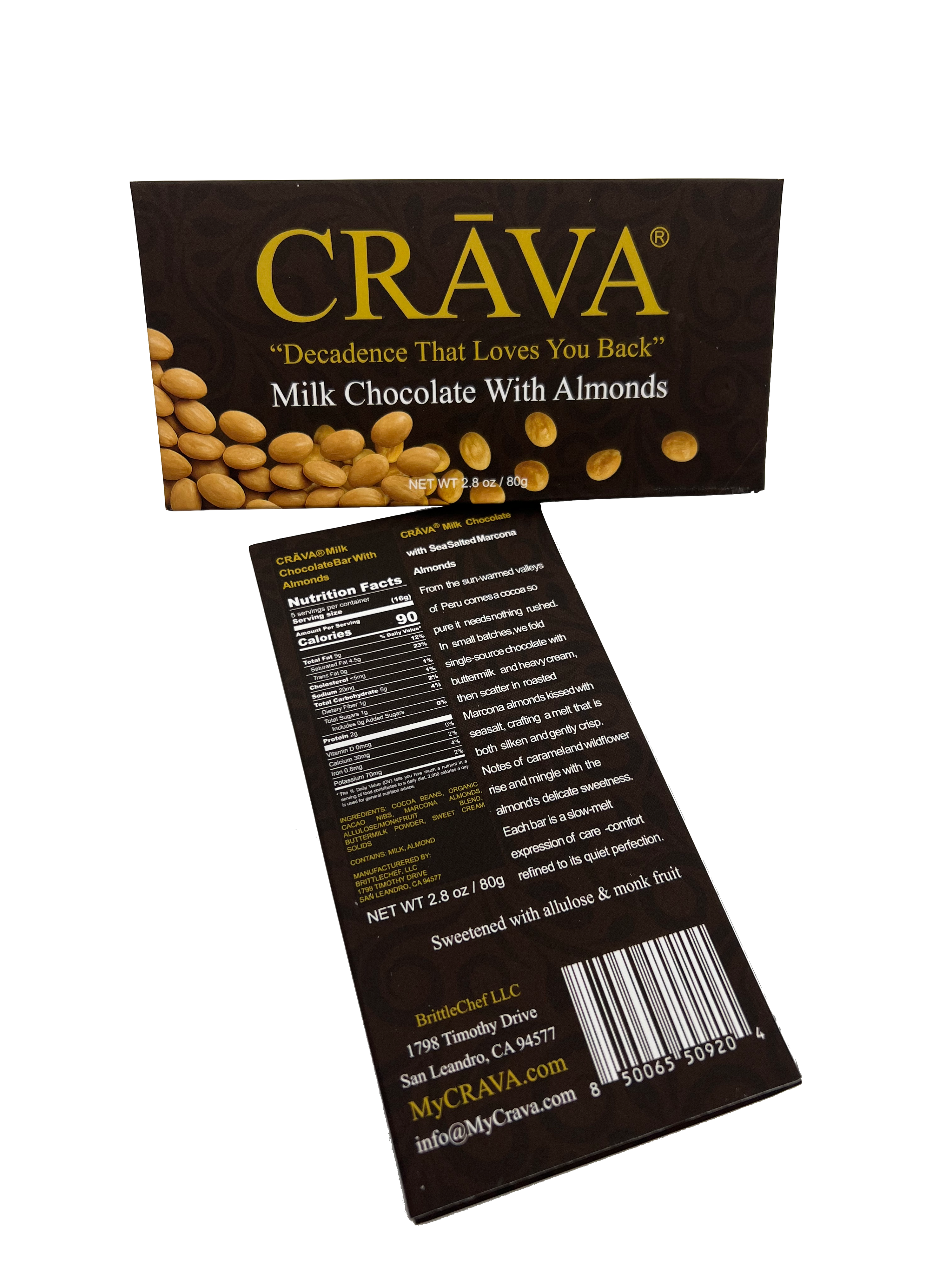 Milk Chocolate with Almonds by CRĀVA™